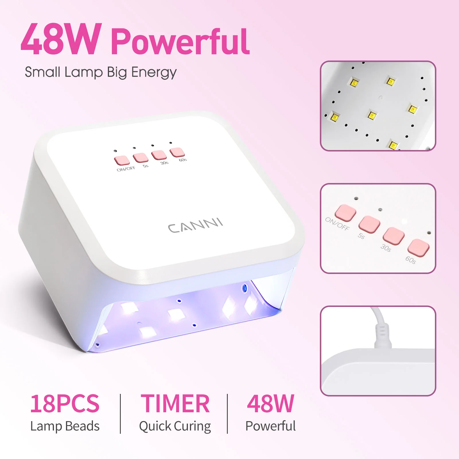 48W Max Quick-Drying Nail Lamp Small Size - Image 3