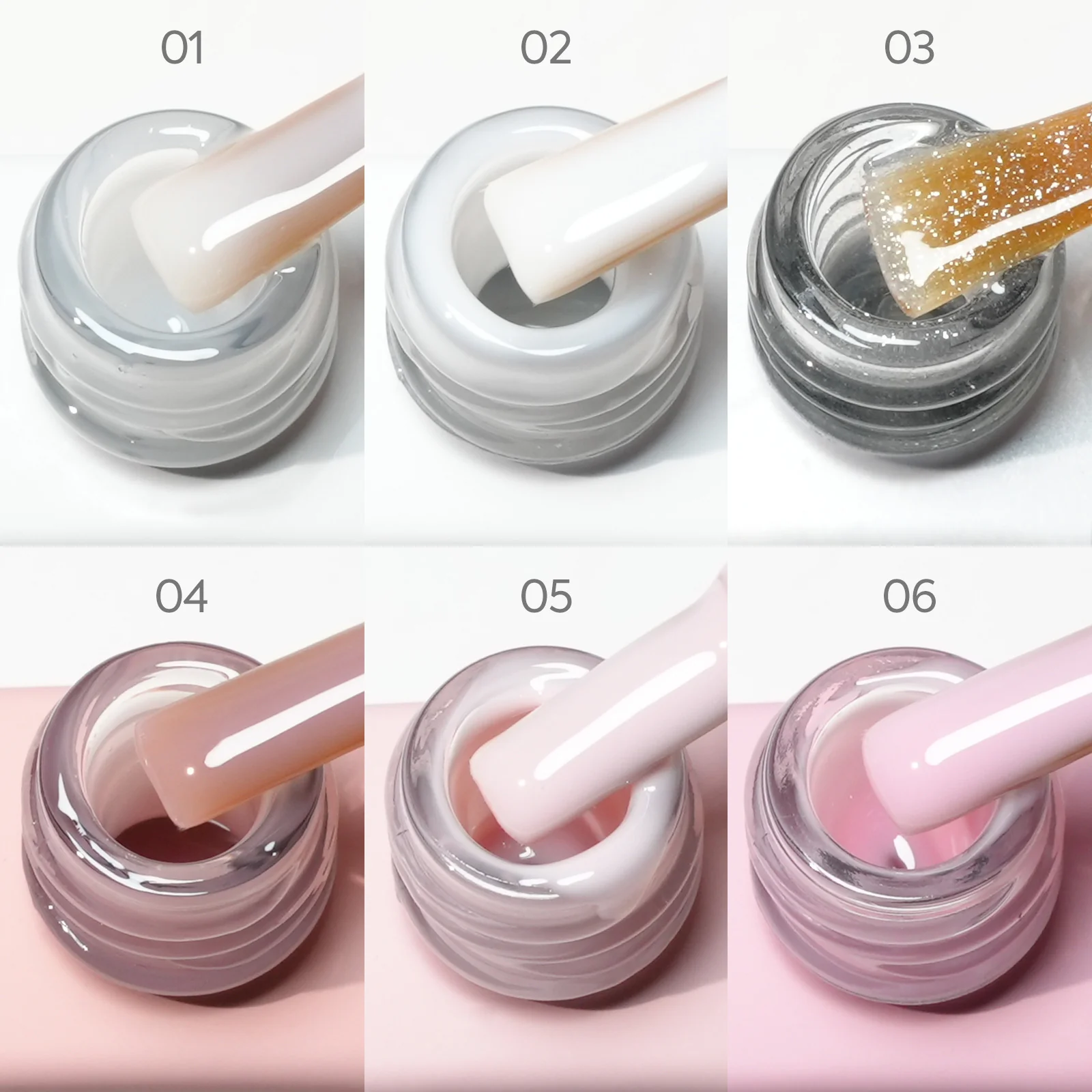 9ml Colorful Rubber Base Gel 6 Colors Set - Image 7