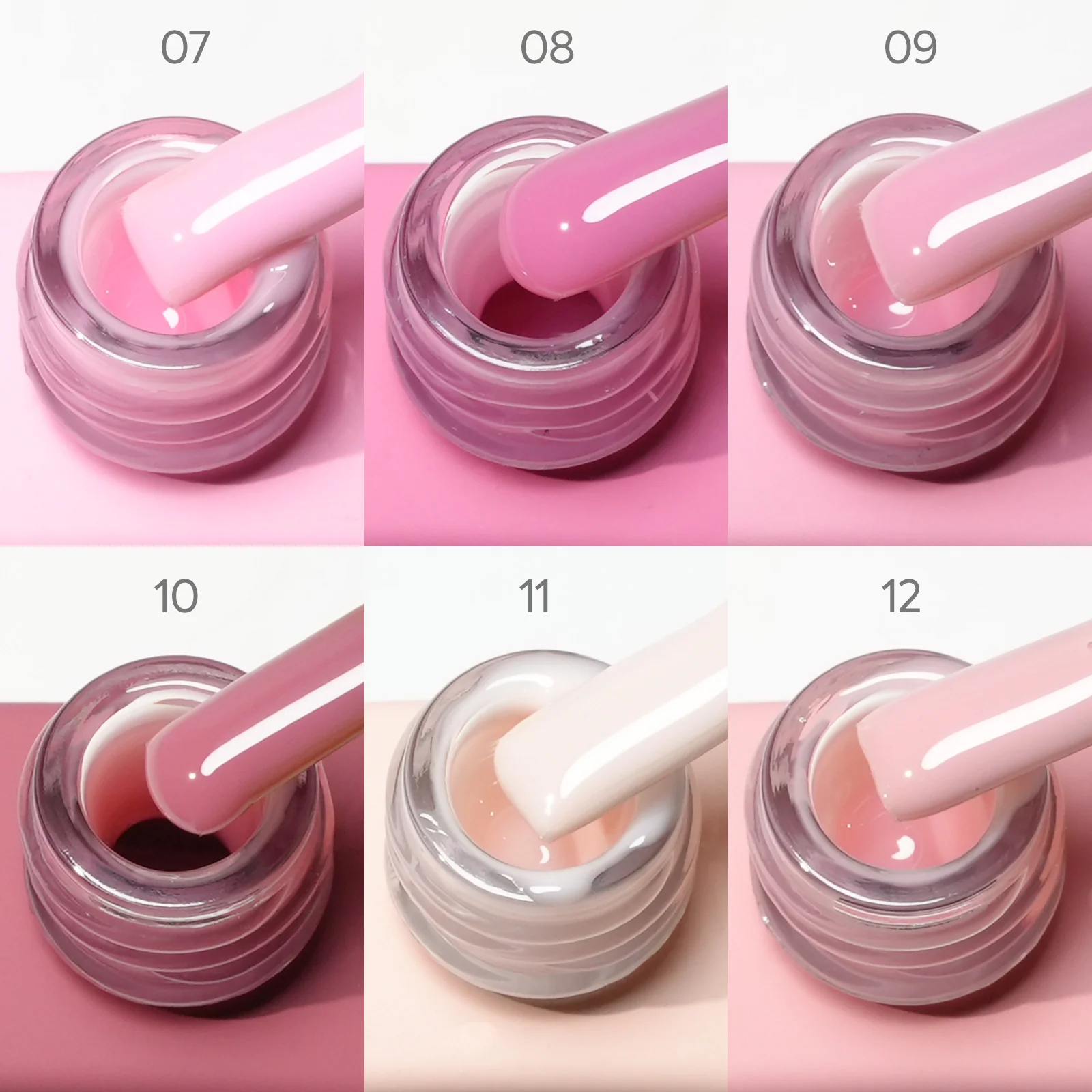 9ml Colorful Rubber Base Gel 6 Colors Set - Image 8
