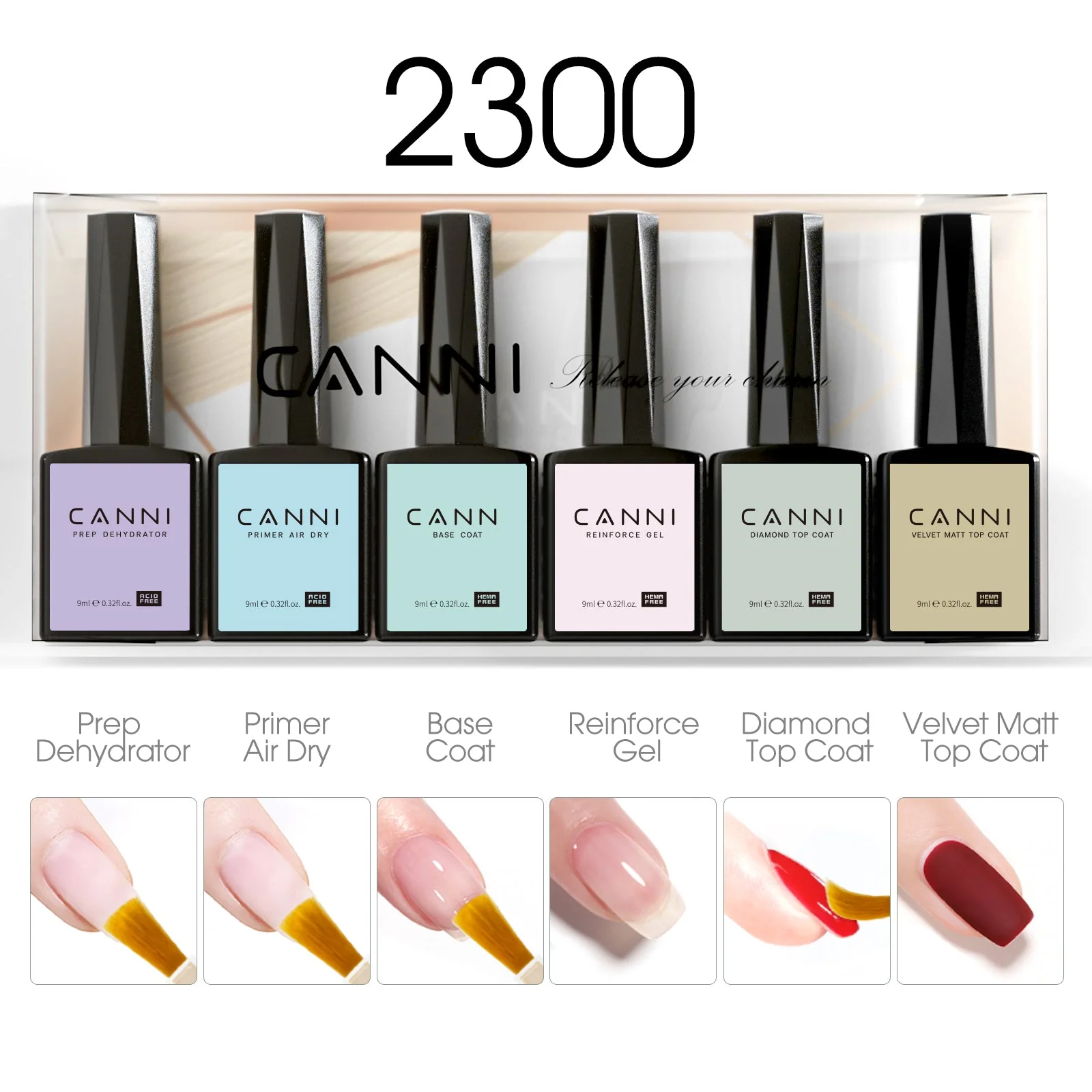 9ML Nail Gel 6 Colors Set - Image 3