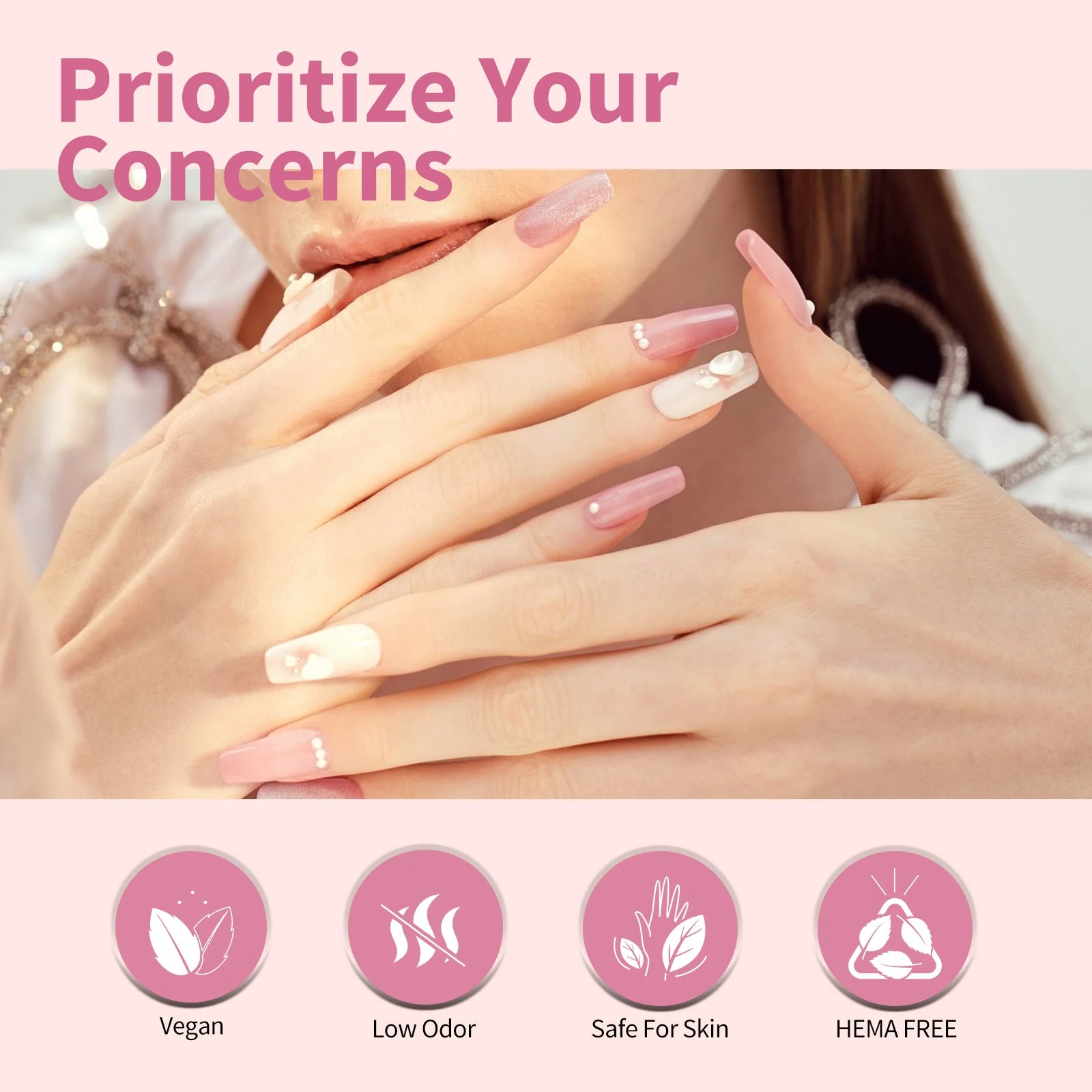 Blush Bliss Bouquet Kit - 9ml Nail Gel 6 Colors Set-2311 - Image 7