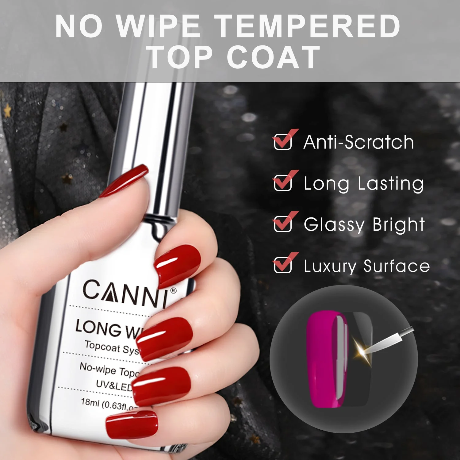 18ML Long Wear Top Coat Super Big & Super Bright - Image 3