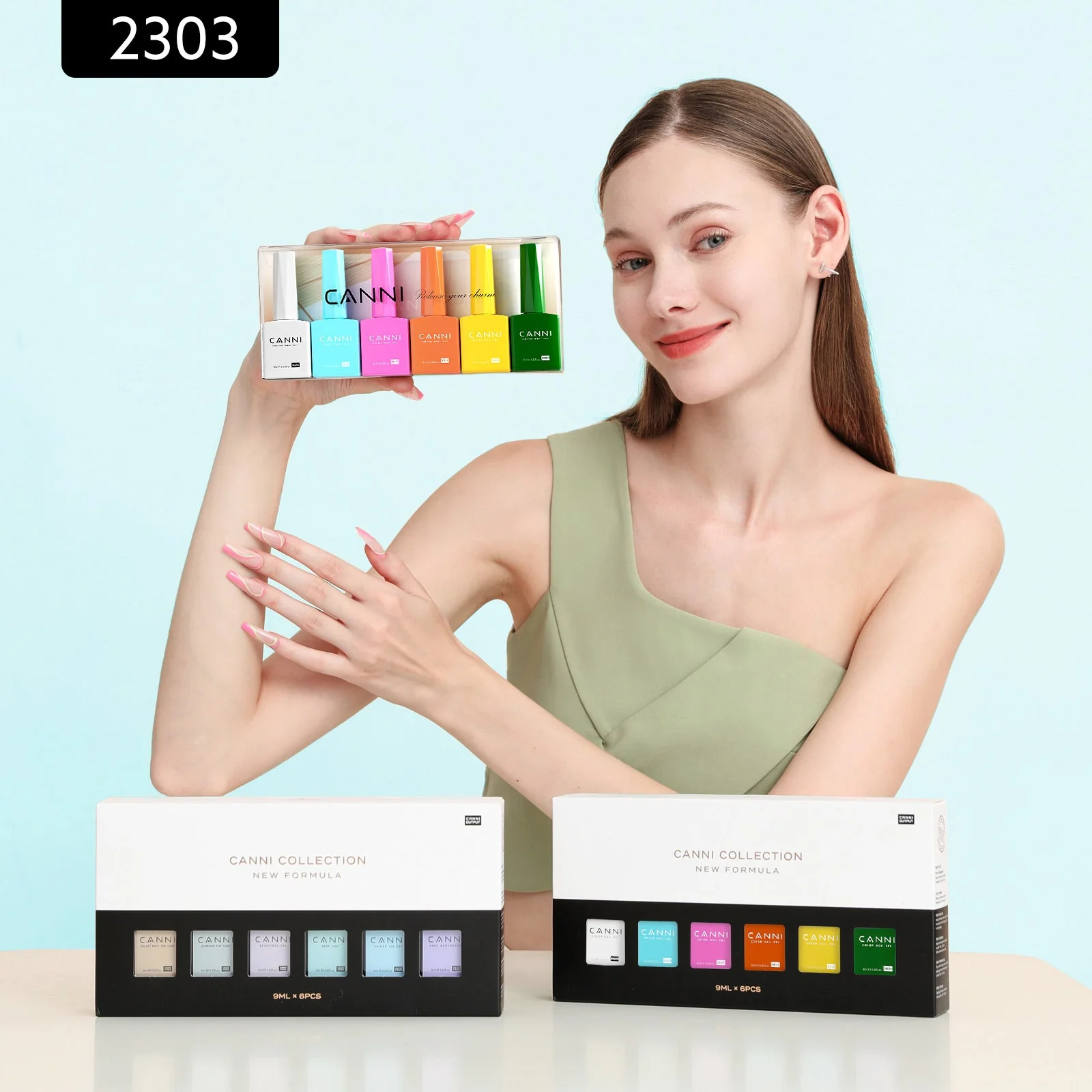 Chic Monochrome Kit - 9ml Nail Gel 6 Colors Set-2303 - Image 5