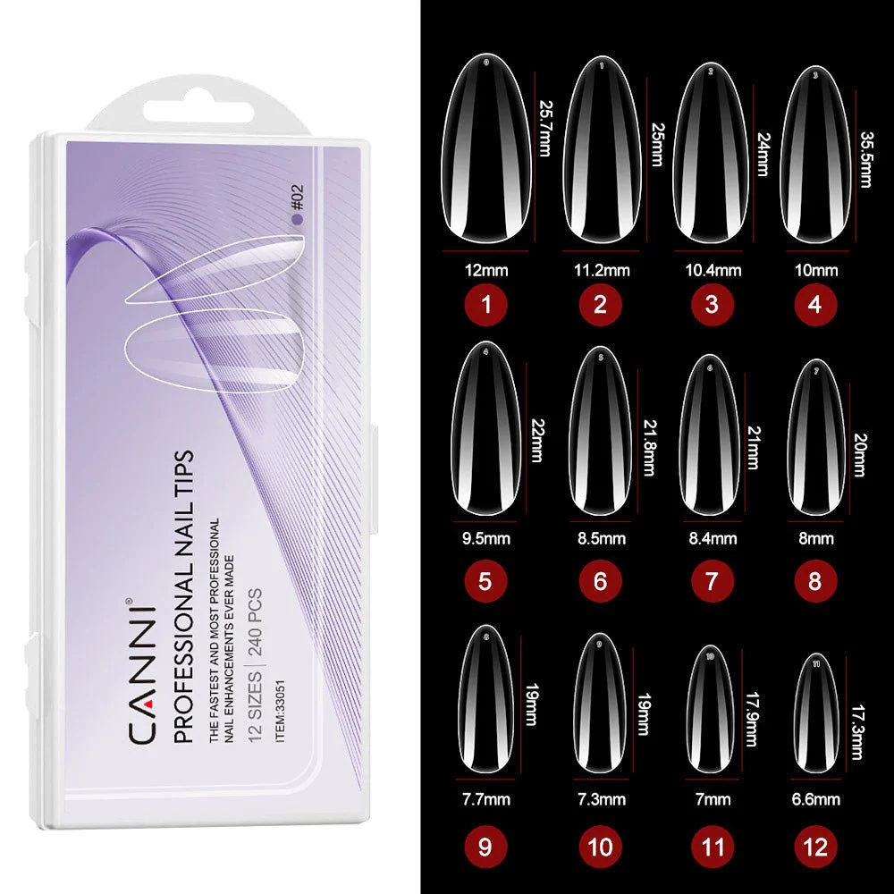 Clear Almond - False Nail Tips - Image 2