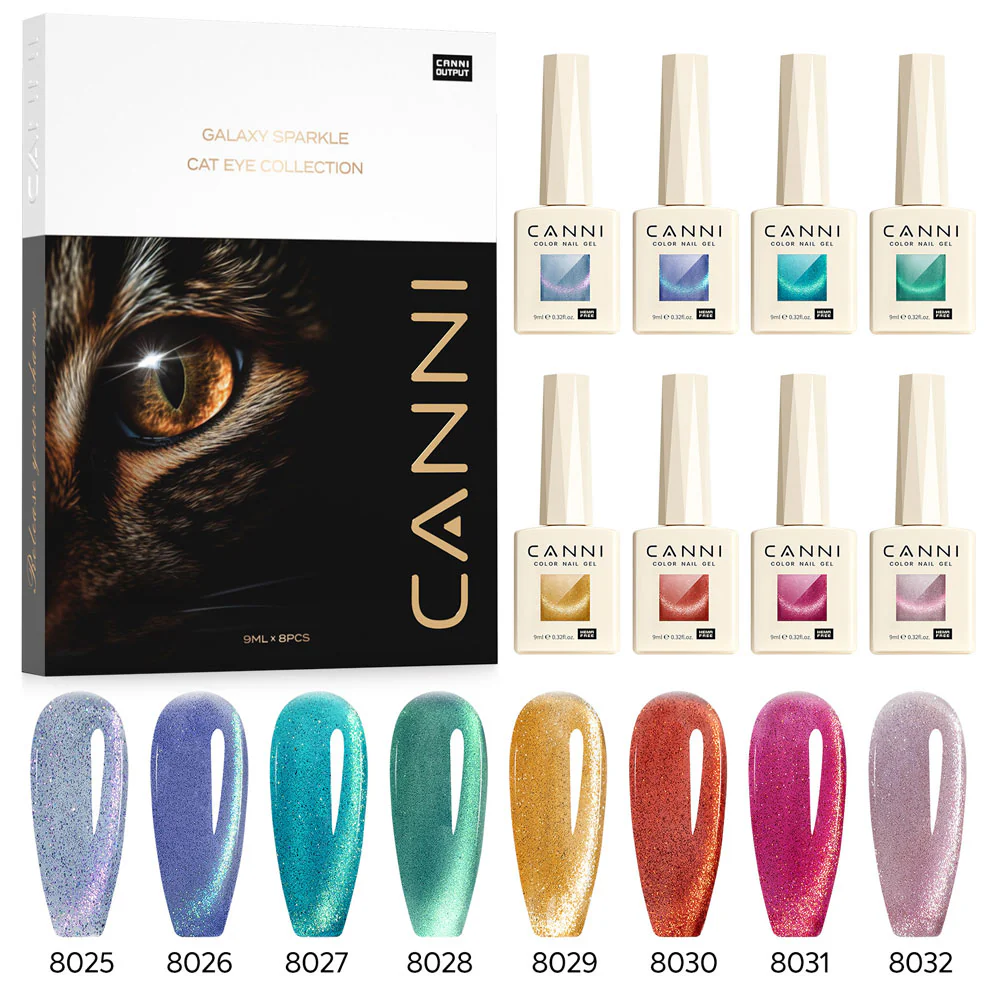 Cat Eye Gel Polish 8 Colors Set - Galaxy Gaze
