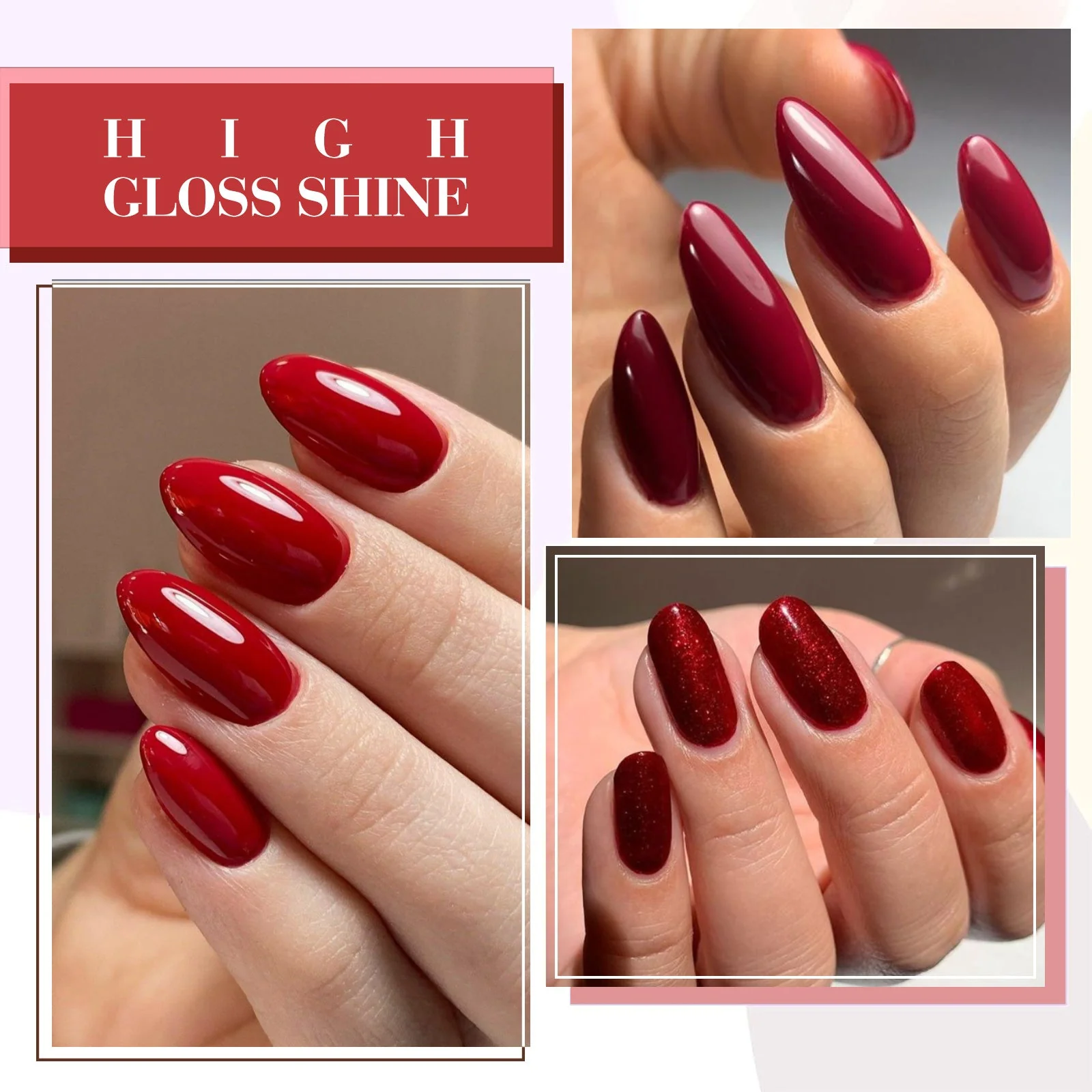 Red Velvet Reverie Kit - 9ml Nail Gel 6 Colors Set-2309 - Image 4