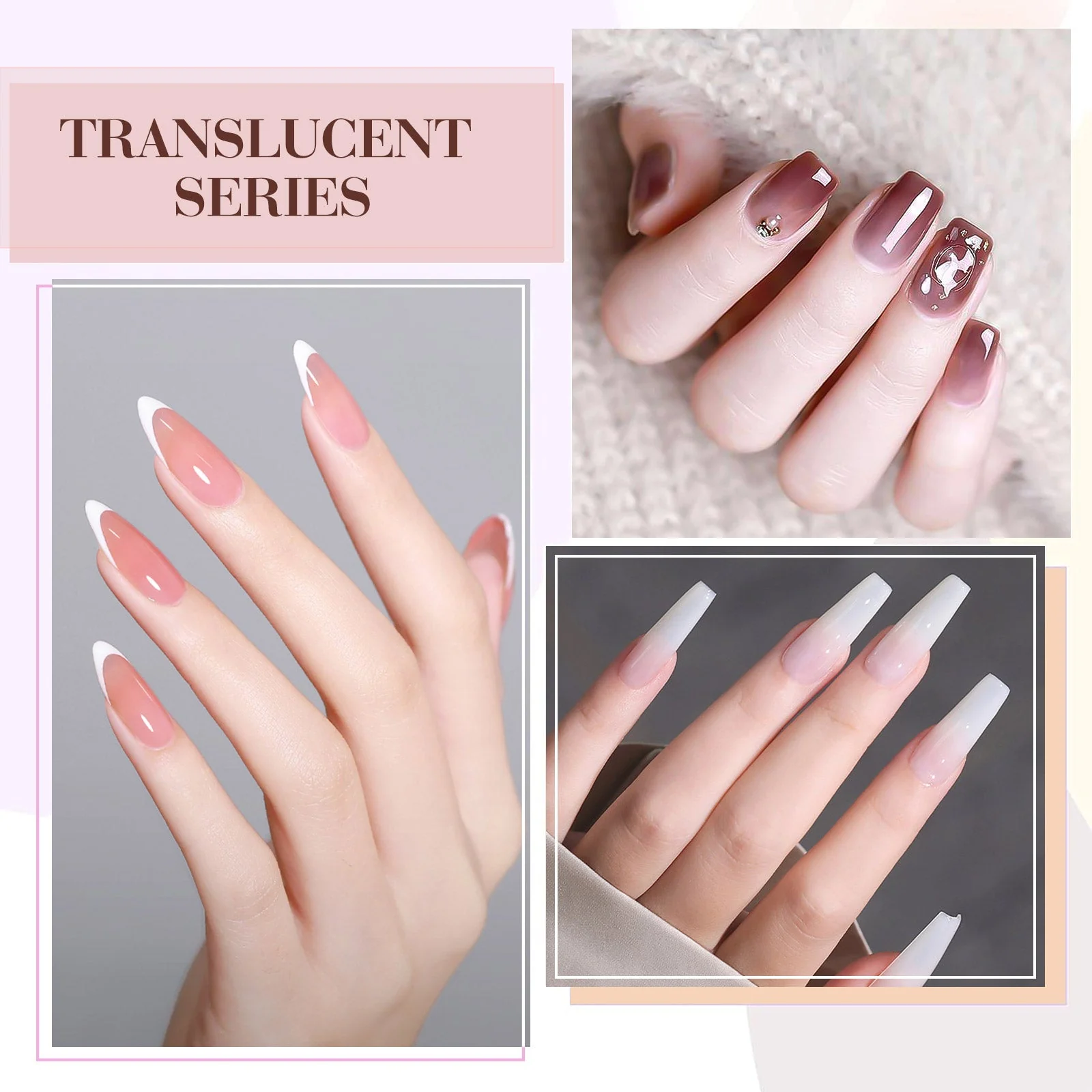Translucid Glamour Kit - 9ml Nail Gel 6 Colors Set-2306 - Image 3
