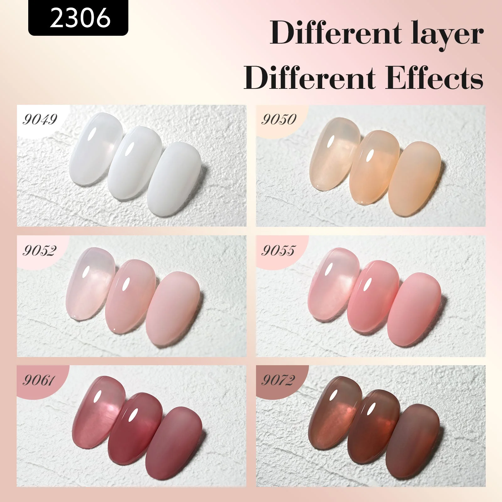 Translucid Glamour Kit - 9ml Nail Gel 6 Colors Set-2306 - Image 4